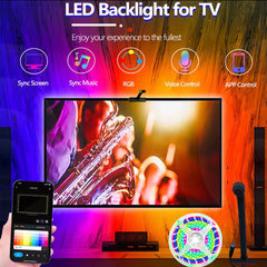 RGBIC LED TV Backlight Strip with Camera App Control Music Sync Smart Lights for Gaming Room 55-75inch Ambient Lighting encalife