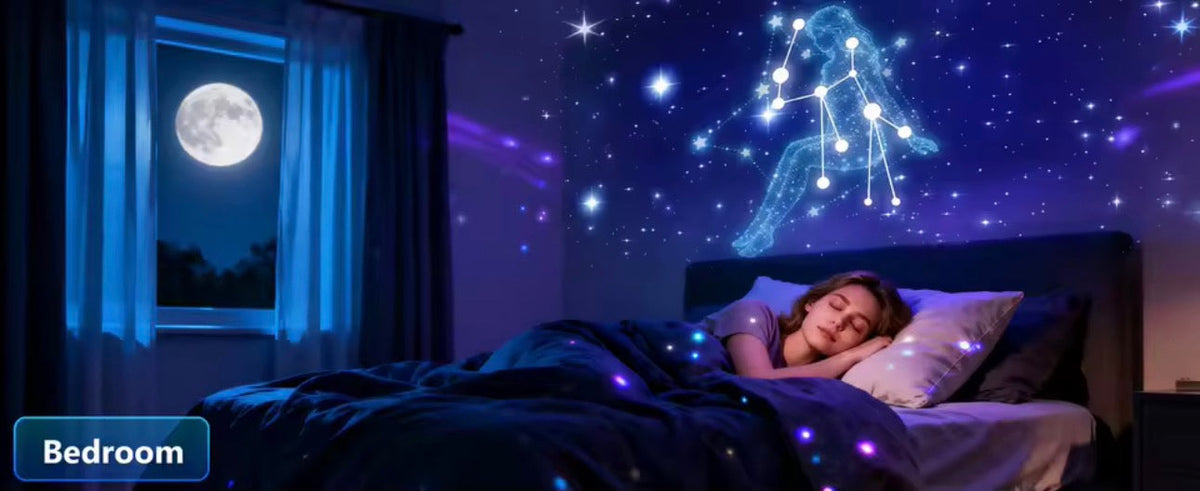 AURORA LIGHTING 3D Projector Mini HD 3D Galaxy Projector Night Light for Kids Adults Bedroom Room Decor Birthday Christmas Gifts encalife