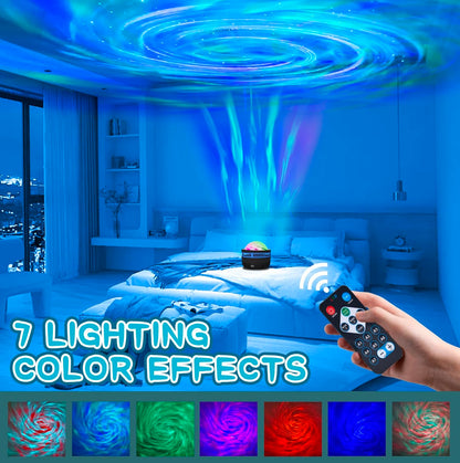 Northern Lights Projector Aurora Projector, Star Projector with Remote Control, RGB Colorful Night Light LED Projection Lamp with 7 Light Effects, Galaxy Projector Light for Bedroom Home Decorations
