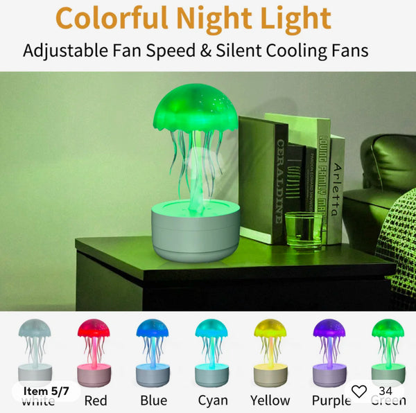 Colorful jellyfish Air humidfier with Night Lights 300ml Water Tank Timing Protection Aromatherapy Essential Oils Aroma Diffuser