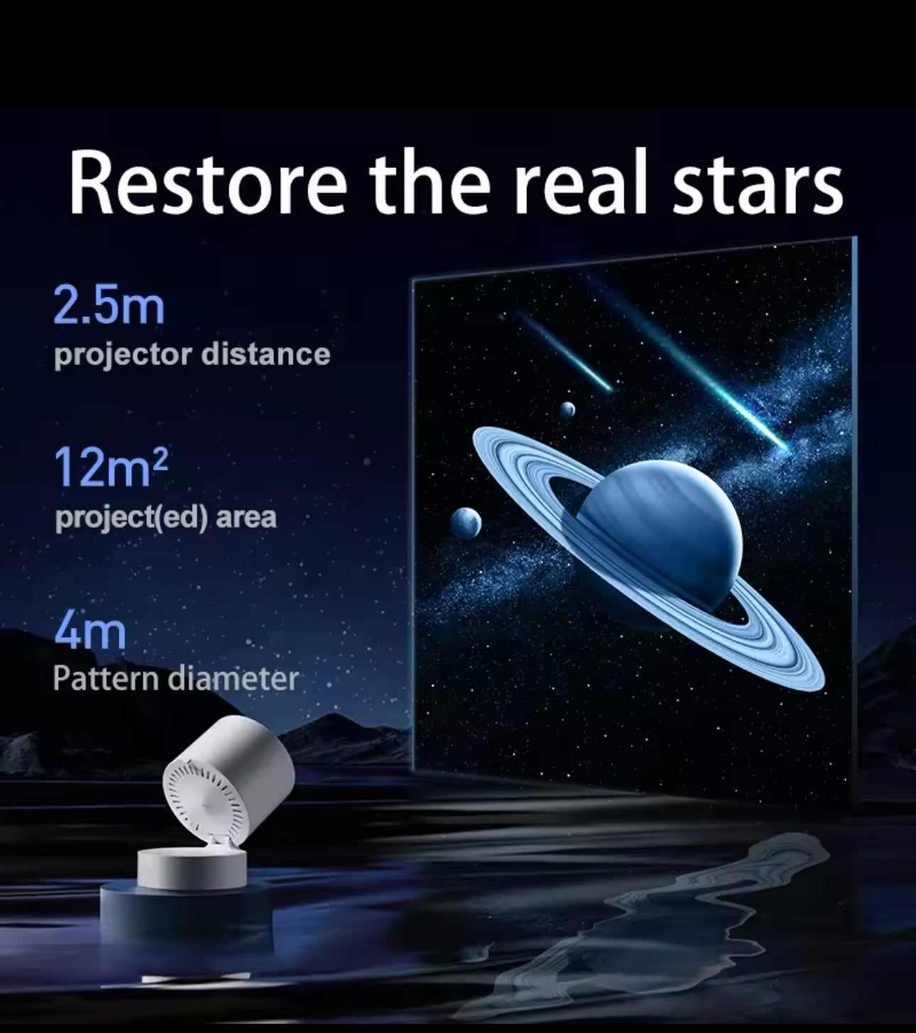 Galaxy Projector 360° Rotate Planetarium Star Projector Realistic Starry Sky Night Light Solar System Moon For Kids Bedroom