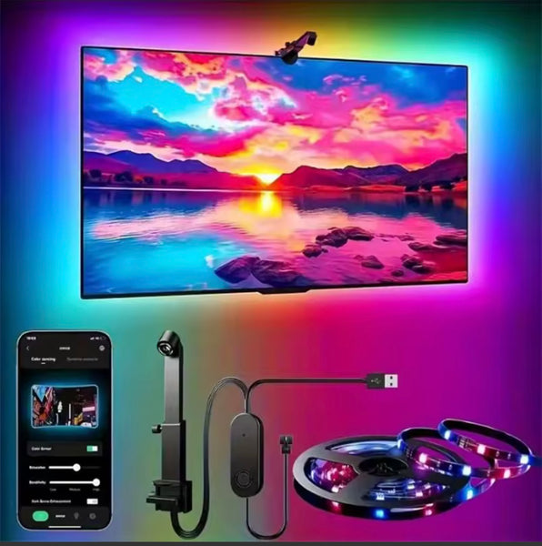 RGBIC LED TV Backlight Strip with Camera App Control Music Sync Smart Lights for Gaming Room 55-75inch Ambient Lighting encalife