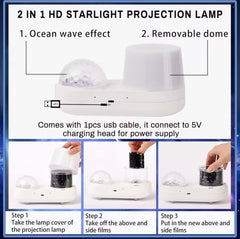 Ocean Wave Kids Projector Night Light Projector 360°Rotating Jellyfish Lamp Baby Toddler Bedroom Ceiling Birthday Christmas Gift encalife