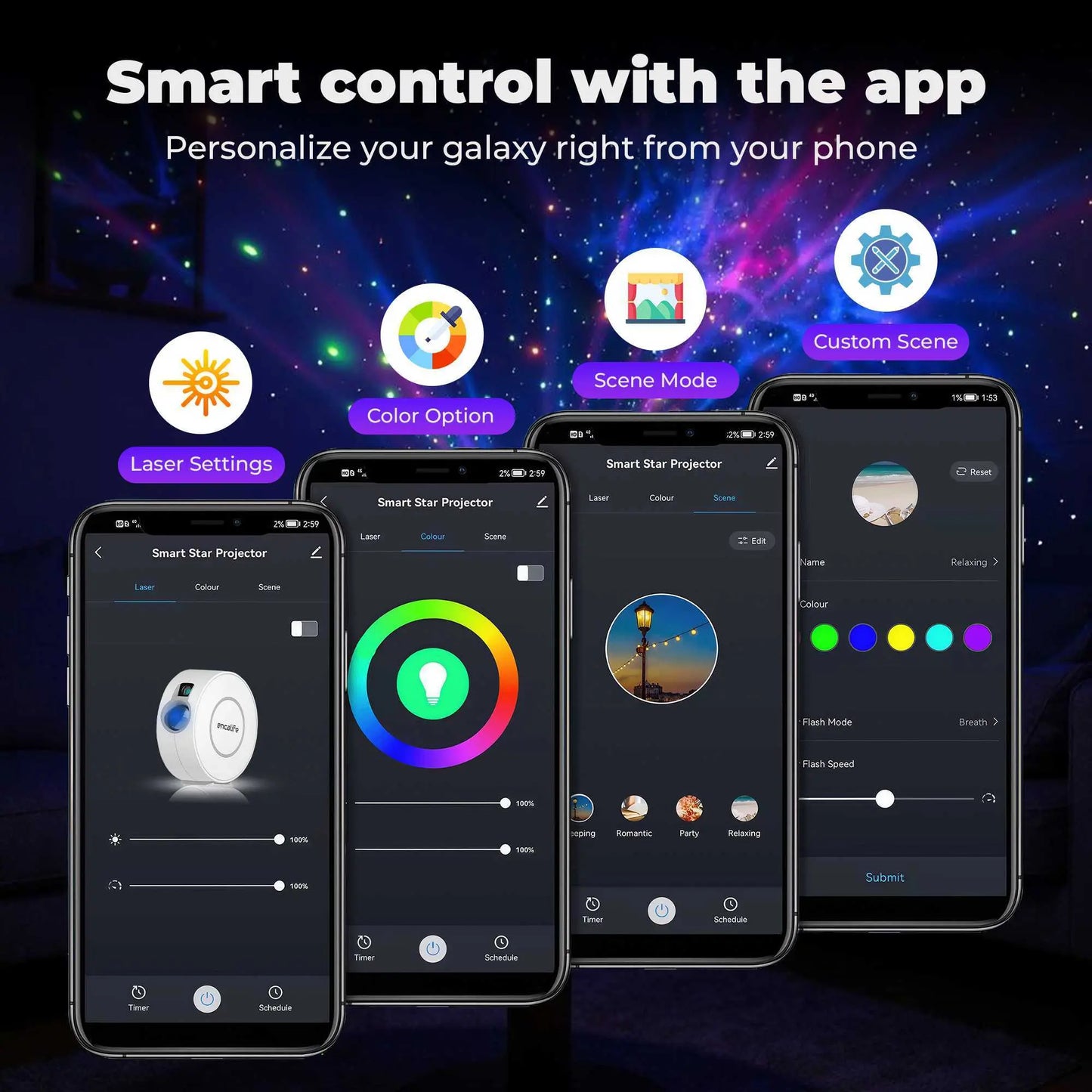 Atmosphere Projector | Smart Galaxy Light - Encalife 