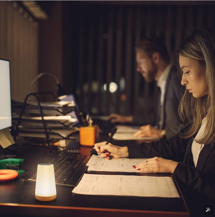 Night Light, LED Touch Bedside Table Lamp, 7 RGB Colours Changing, 5 Brightness Level Switch, Timing Function, Rechargable Remote encalife