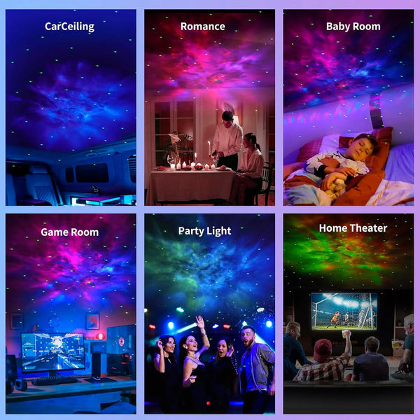 Astronaut-Themed Galaxy Star Projector with Moon Lamp