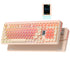 Pink RGB gaming mechanical keyboard with colorful backlighting and custom display screen
