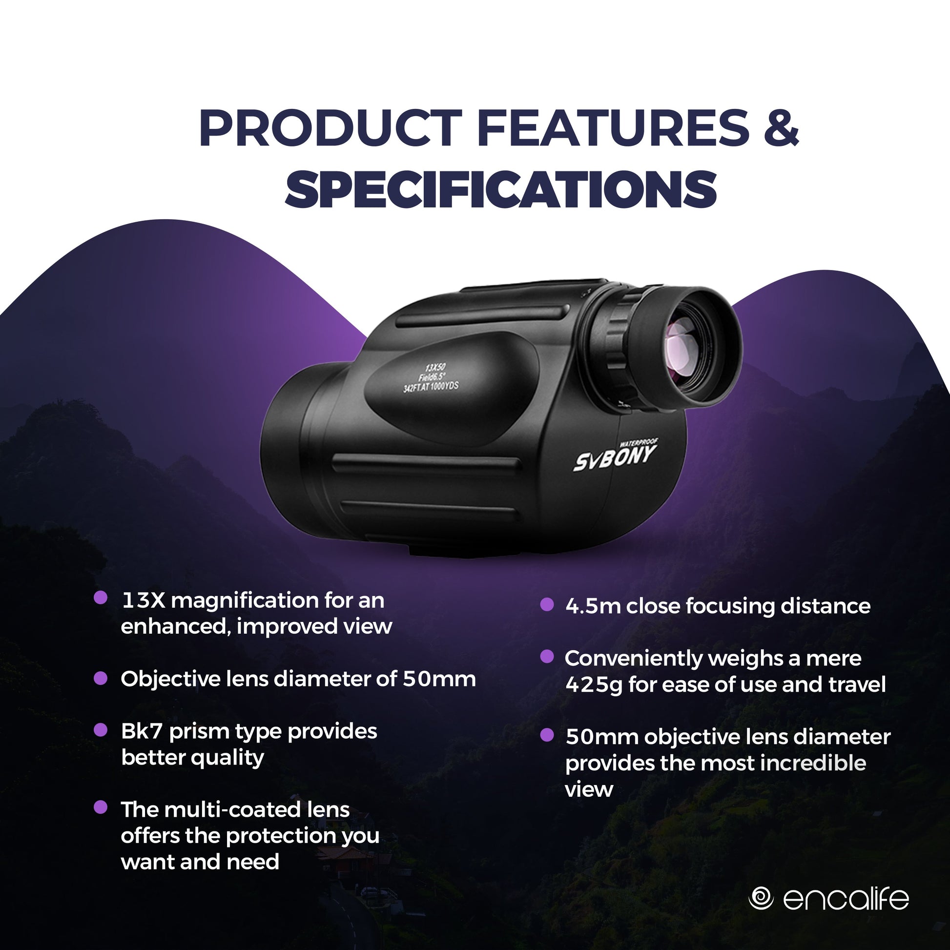 Waterproof Monocular | ENMO49 encalife