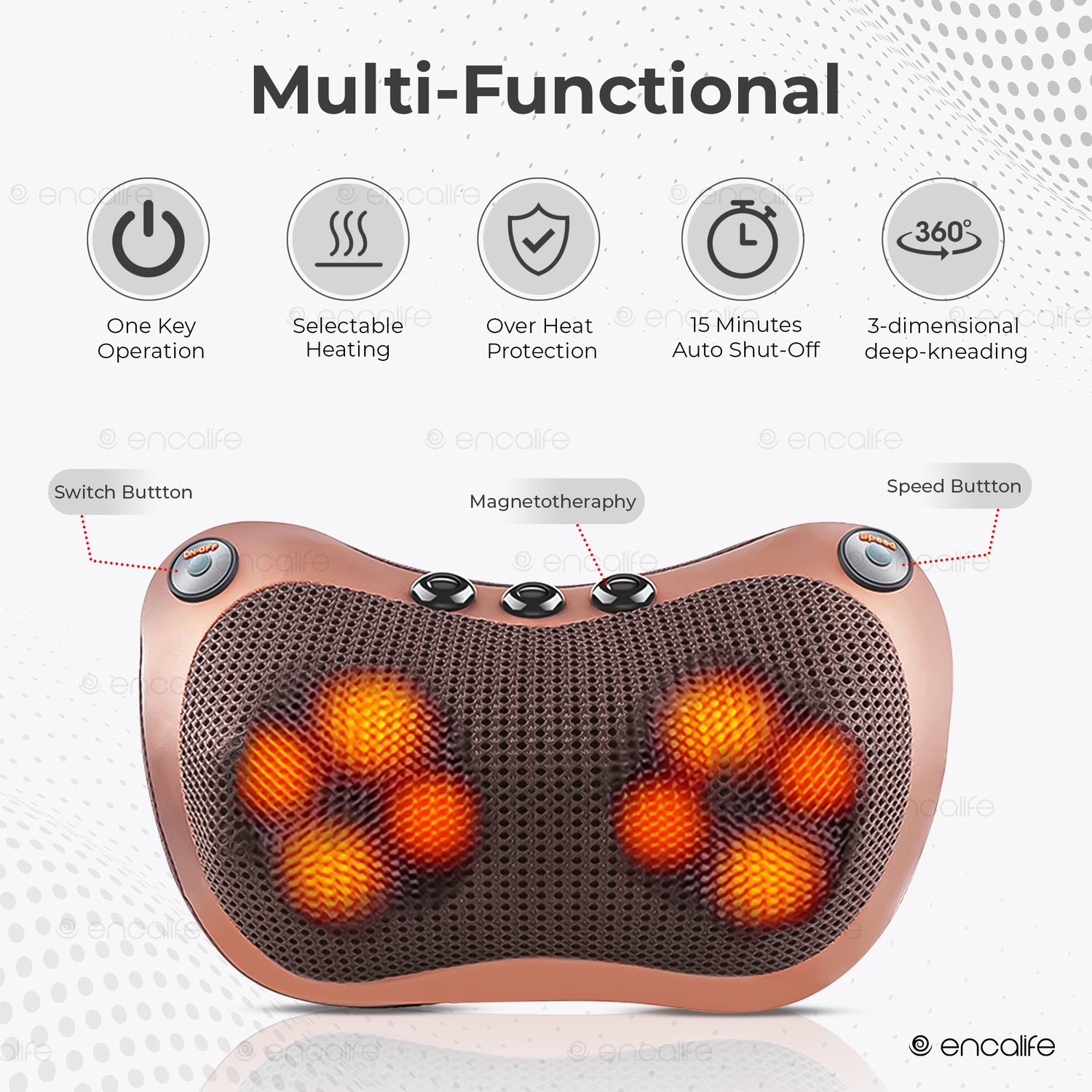 Shiatsu Neck &amp; Back Massager (Heated Massage Pillow)