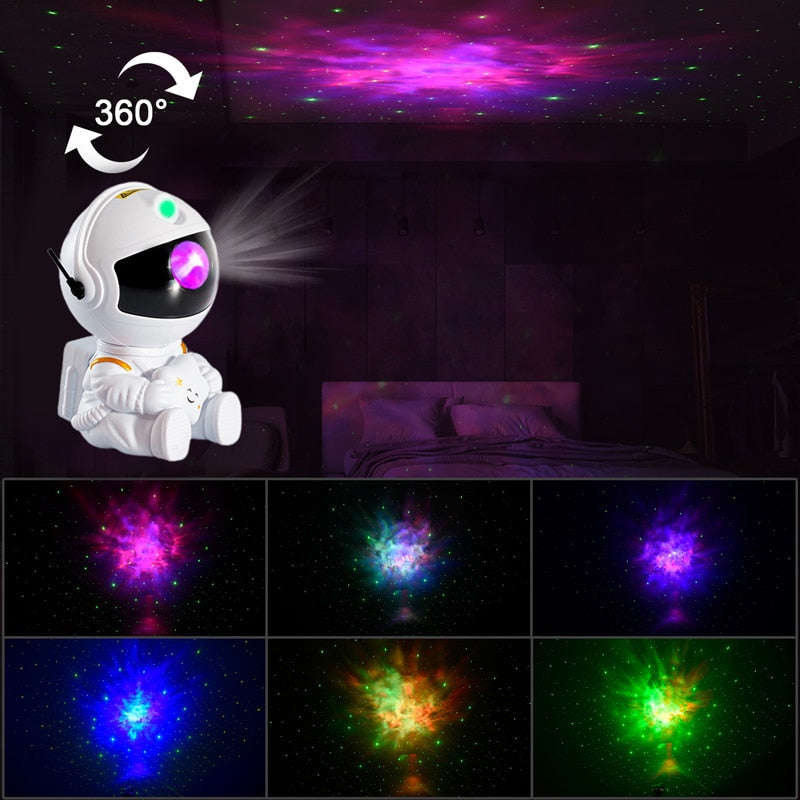 Astronaut Galaxy Star Projector | LED Light Nebula Lamp