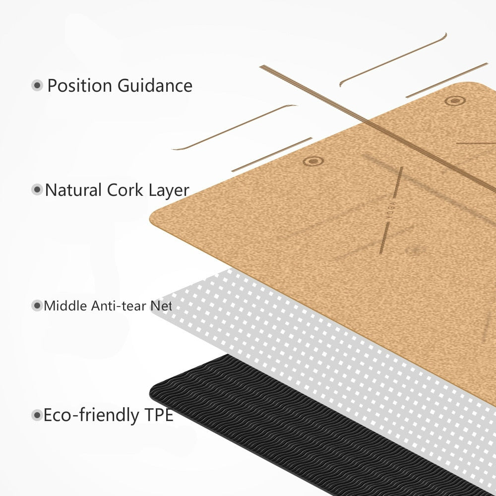 Natural Cork Yoga Mat | Non-Slip Design encalife