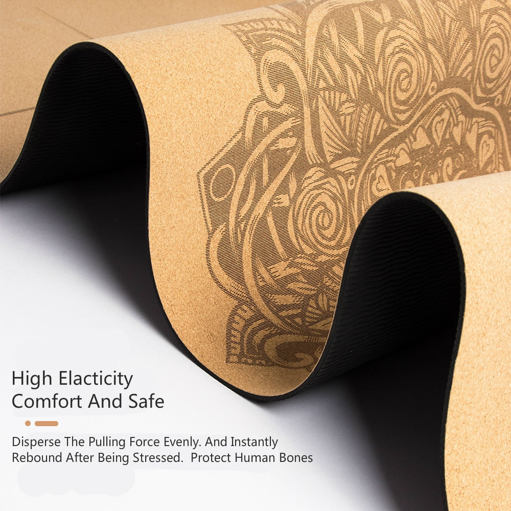 Natural Cork Yoga Mat | Non-Slip Design encalife