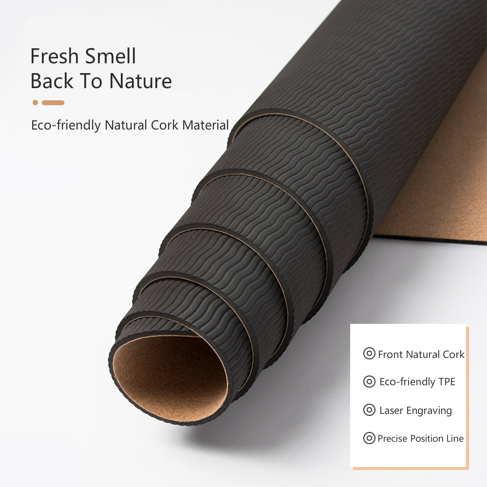 Natural Cork Yoga Mat | Non-Slip Design encalife