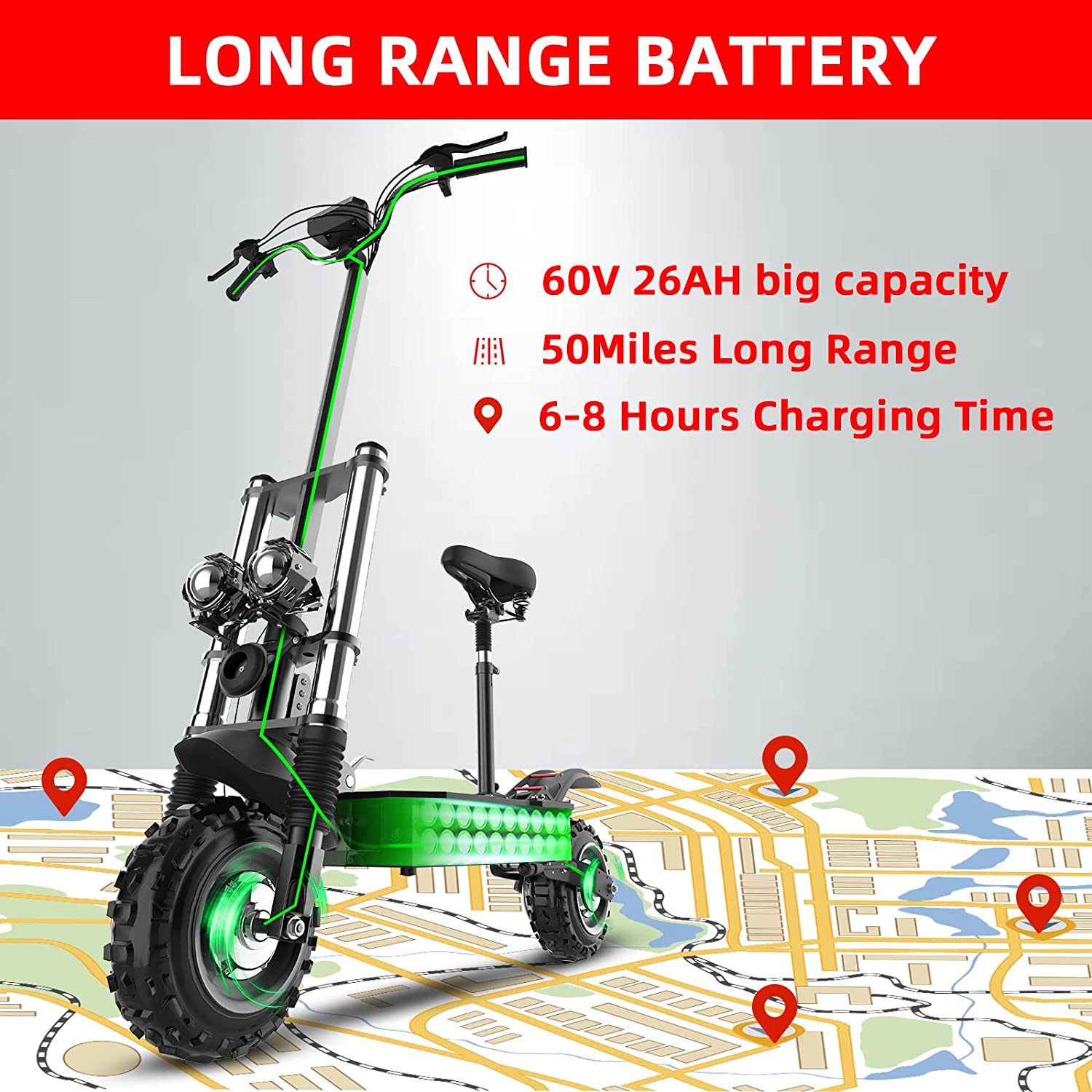 Unbeatable 5,600W Electric Scooter | Foldable Design With Comfortable Seat encalife