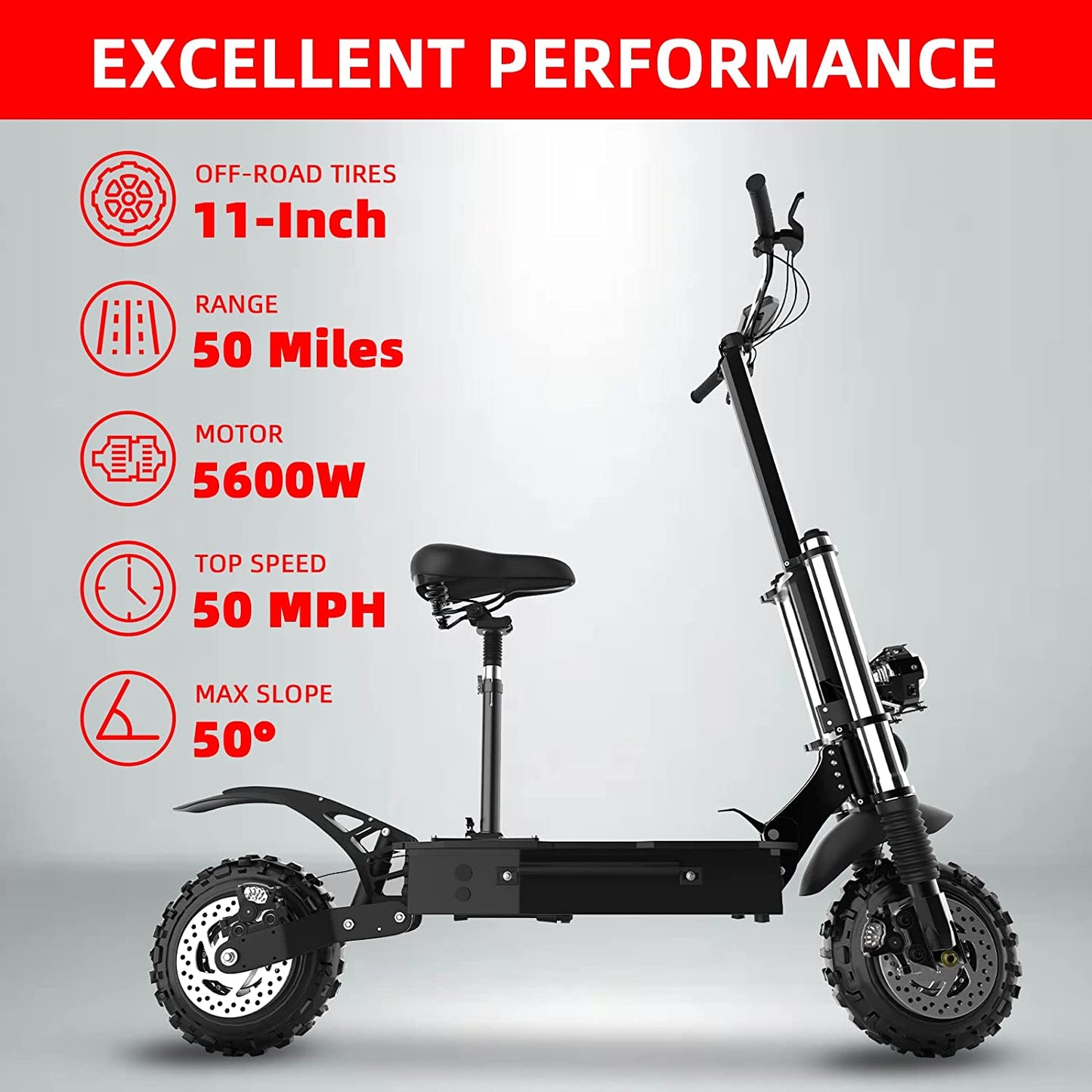 Unbeatable 5,600W Electric Scooter | Foldable Design With Comfortable Seat encalife