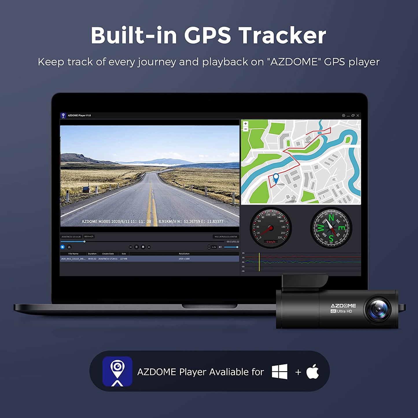 SlimLiner DashCam 4k Front & Rear + FREE 128GB Memory Card encalife