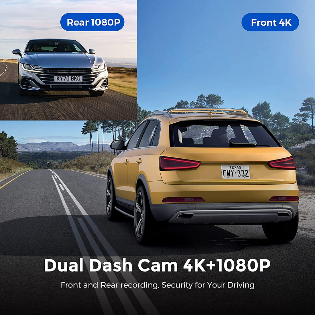 SlimLiner DashCam 4k Front &amp; Rear + FREE 128GB Memory Card