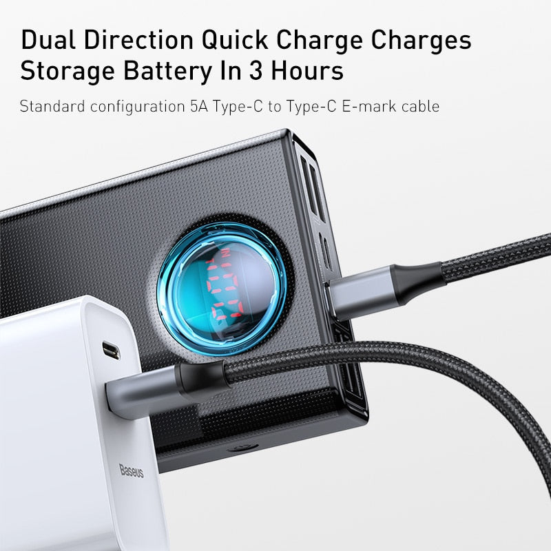 Portable Charger | White | 65W / 30,000mAh Power Bank encalife