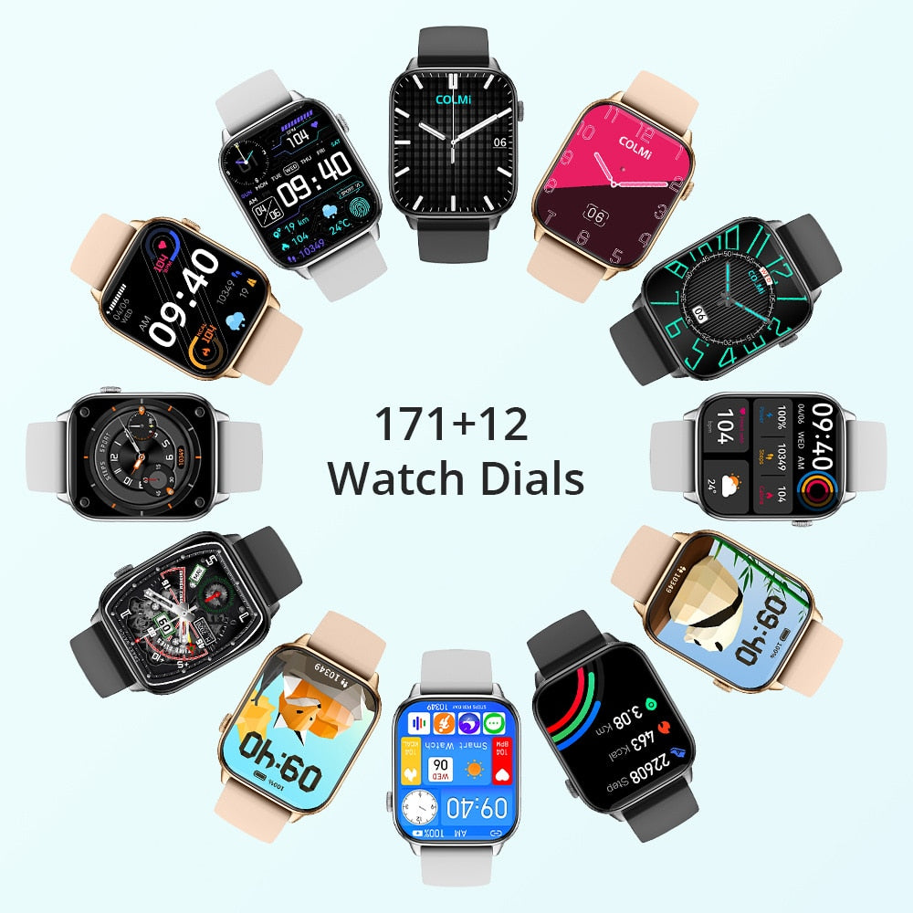 Fitness Tracking Smart Watch | Heart Rate And Sleep Monitor With 5 Straps encalife