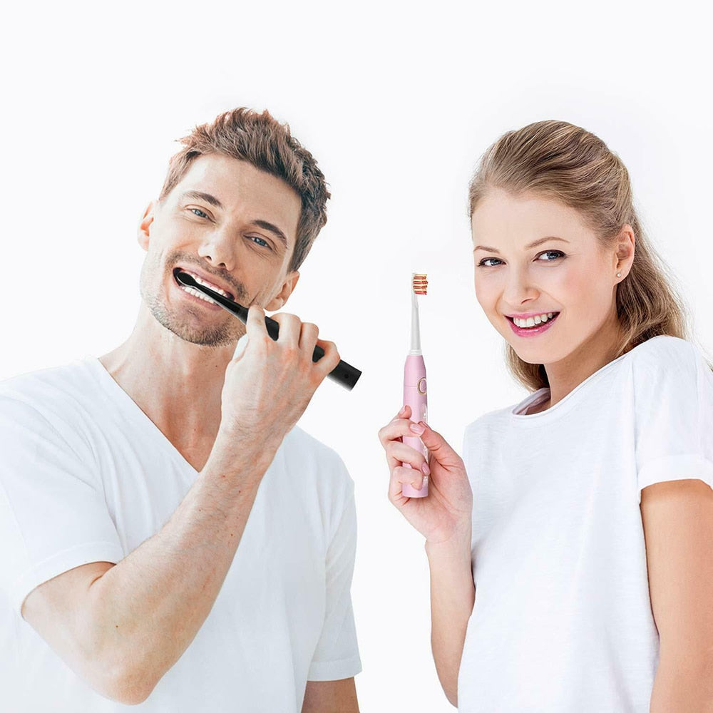 Electric Toothbrush | Black | Includes 8 Heads encalife
