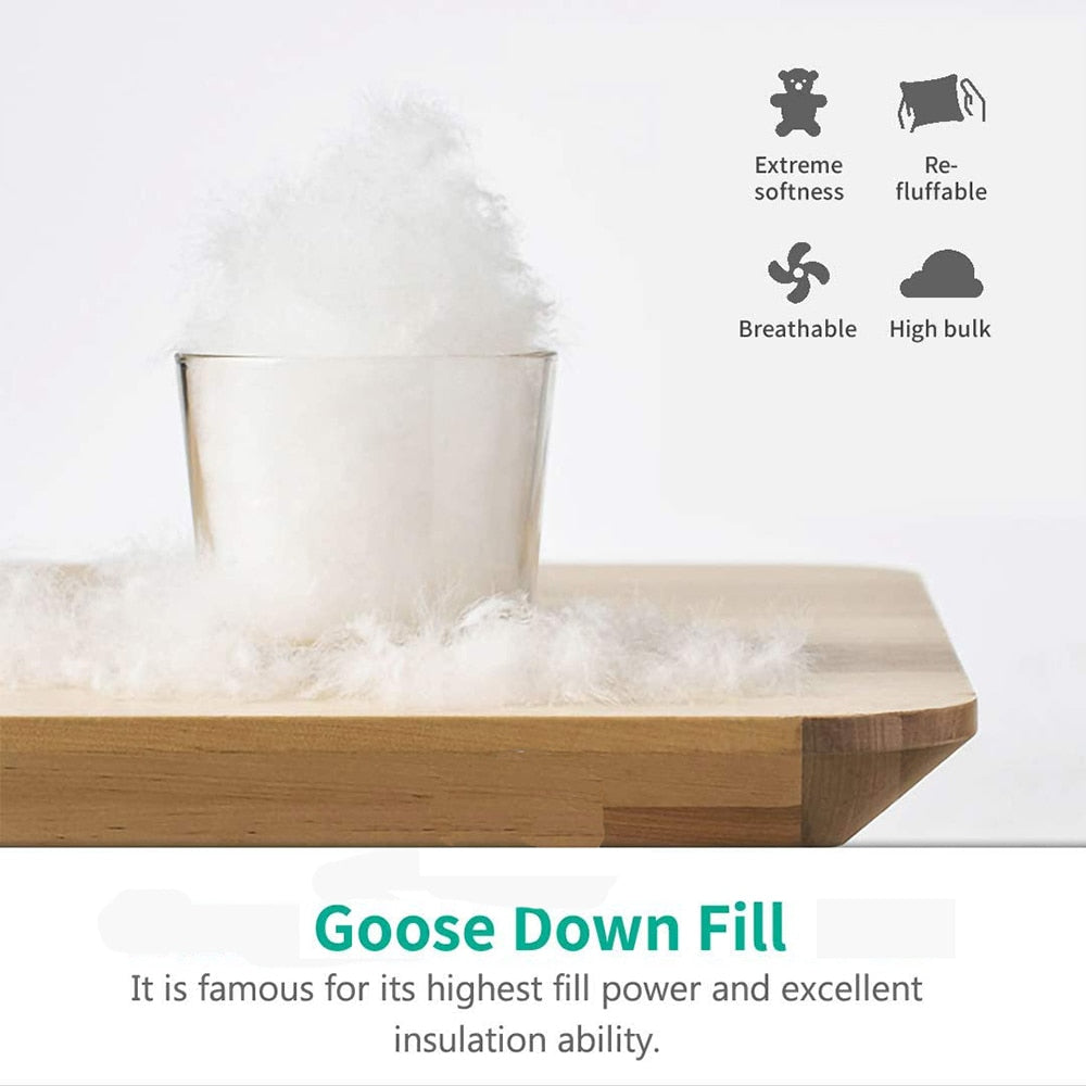 Luxury Goose Down Feather Pillow | 100% Egyptian Cotton Cover encalife