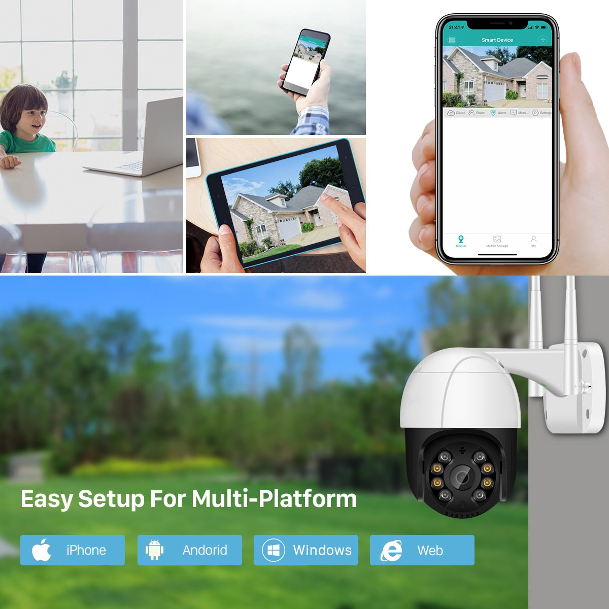 Outdoor WIFI Security Camera | Smartphone Compatible encalife