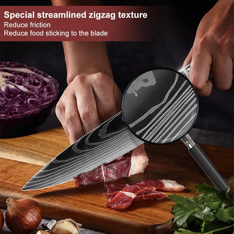 9-Piece Knife Set | Sharp Blades And Comfortable Grip encalife