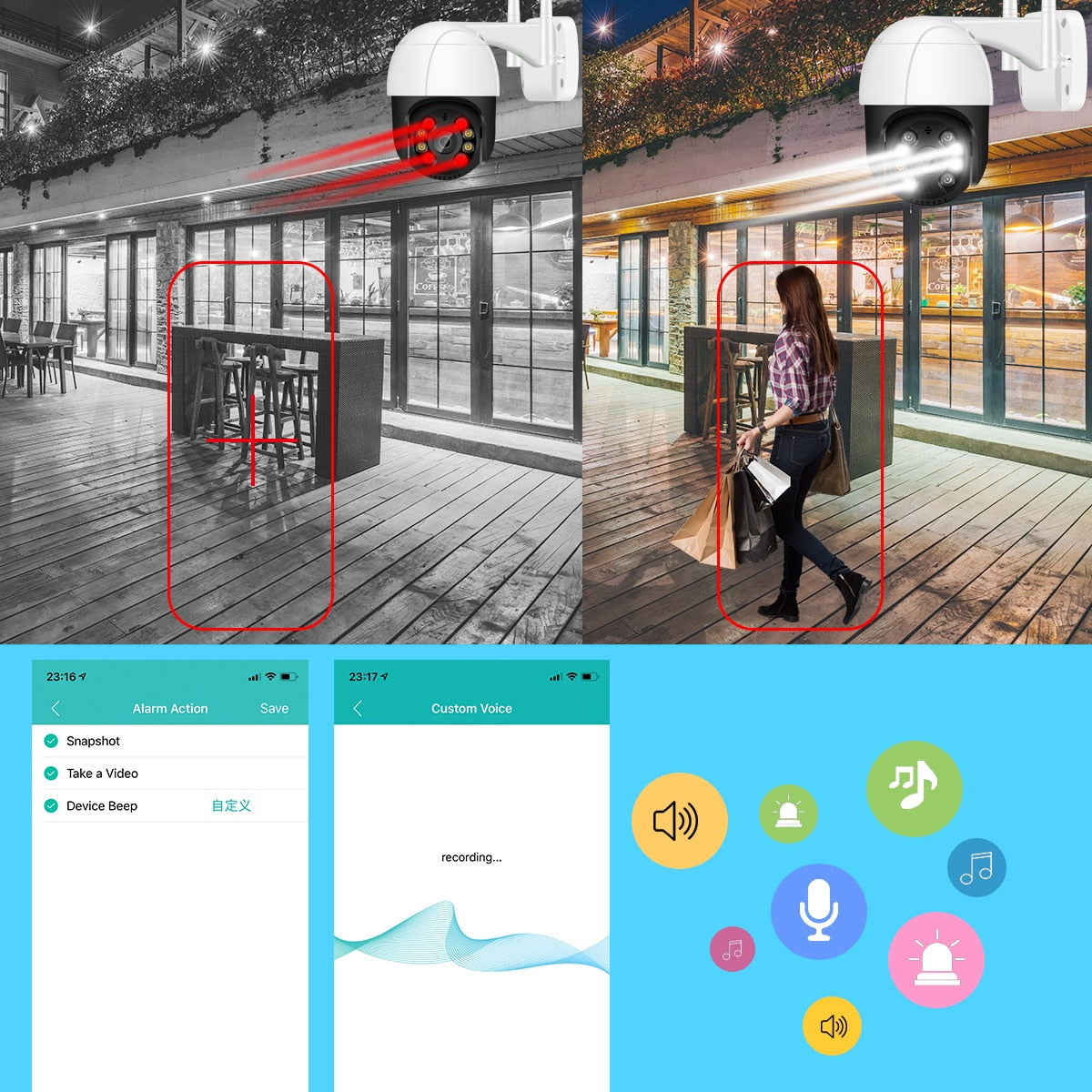 Outdoor WIFI Security Camera | Smartphone Compatible encalife