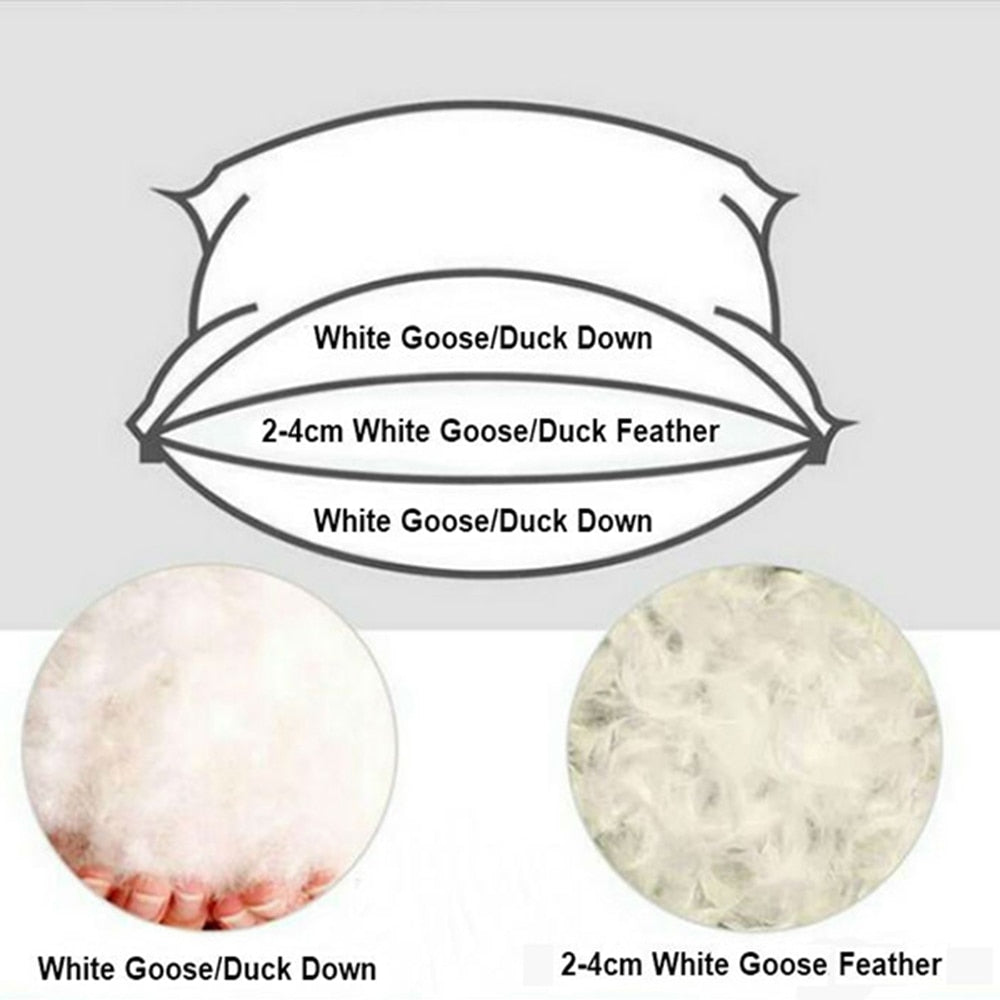 Luxury Goose Down Feather Pillow | 100% Egyptian Cotton Cover encalife