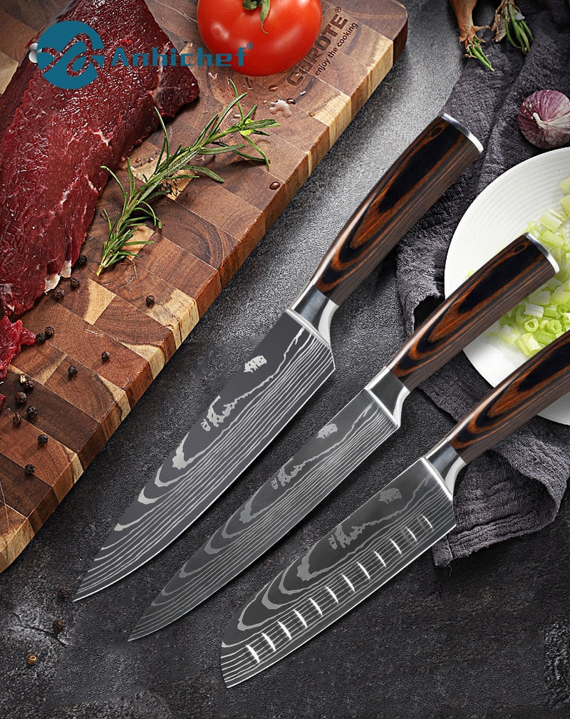 9-Piece Knife Set | Sharp Blades And Comfortable Grip encalife