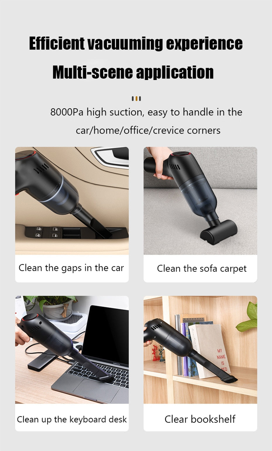 Handheld Car Vacuum | Cordless Handheld Mini Vacuum encalife