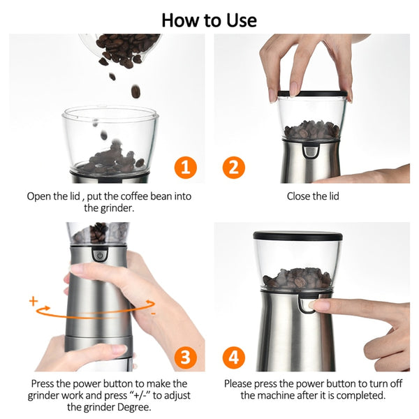 Electric Coffee Grinder | Premium Stainless Steel Material