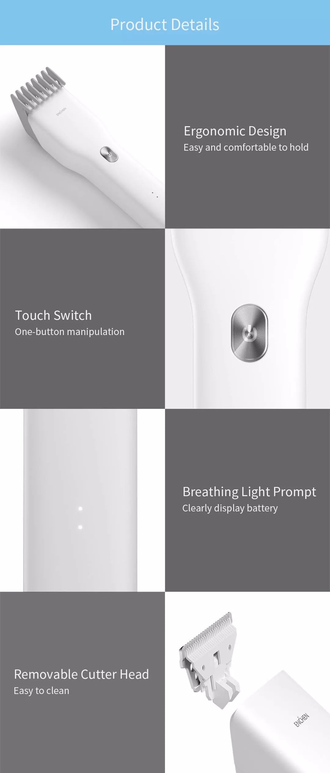 Professional Hair And Beard Trimmer | Cordless Rechargeable Trimmer encalife