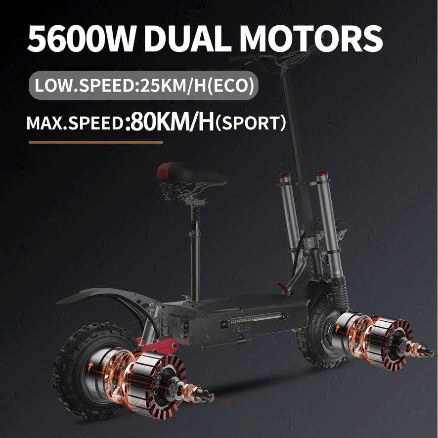 Unbeatable 5,600W Electric Scooter | Foldable Design With Comfortable Seat encalife