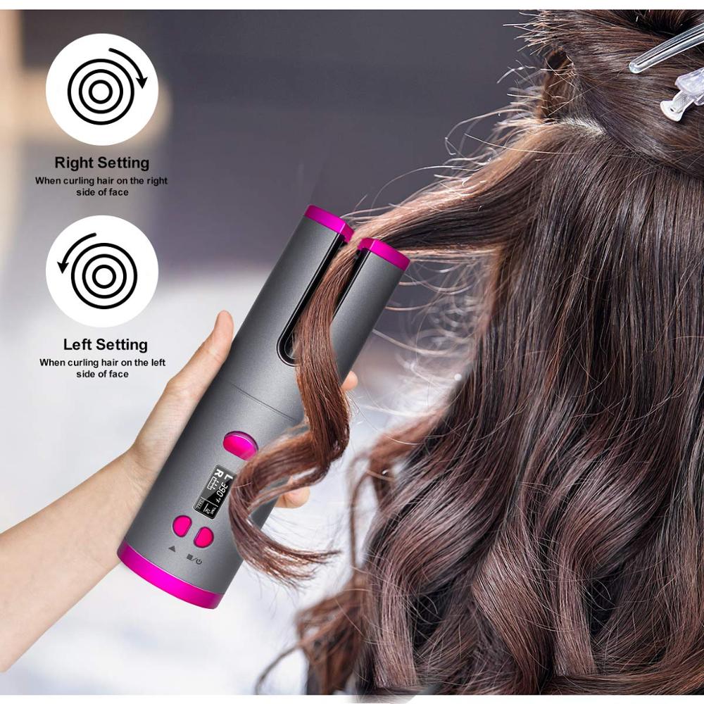 Cordless Curling Iron | USB Rechargeable Hair Curler encalife