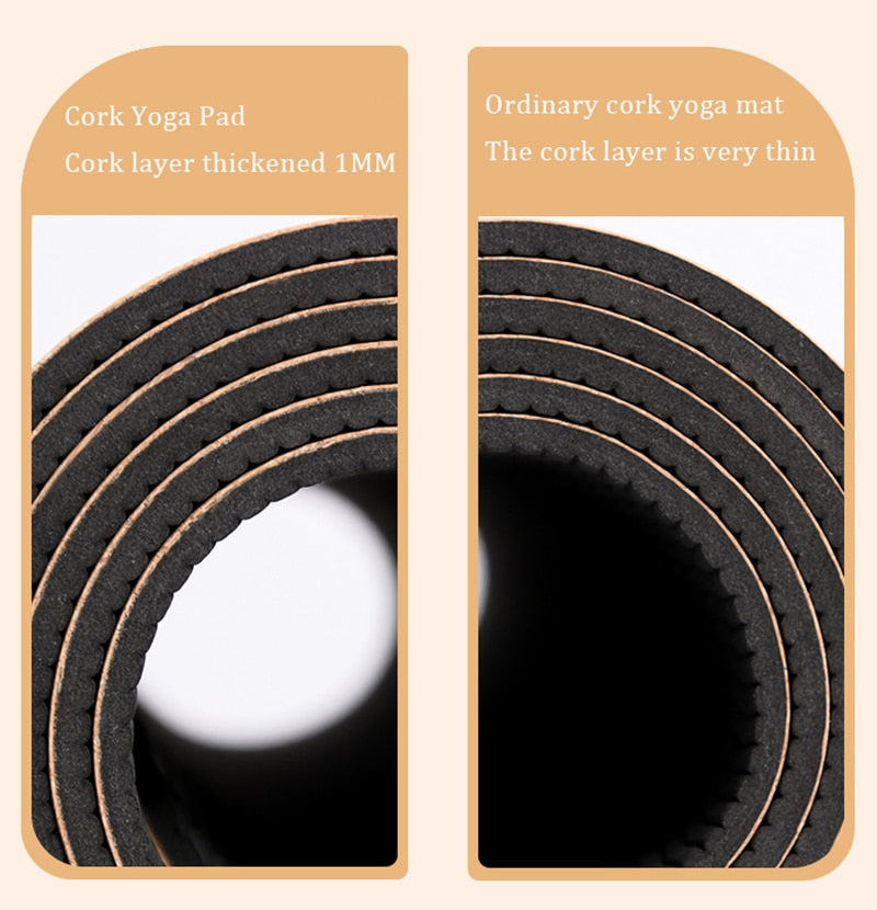 Natural Cork Yoga Mat | Non-Slip Design encalife