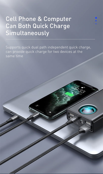 Portable Charger | White | 65W / 30,000mAh Power Bank
