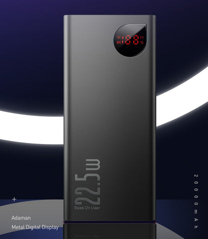 Portable Charger | Black | 22.5W / 20,000mAh Power Bank