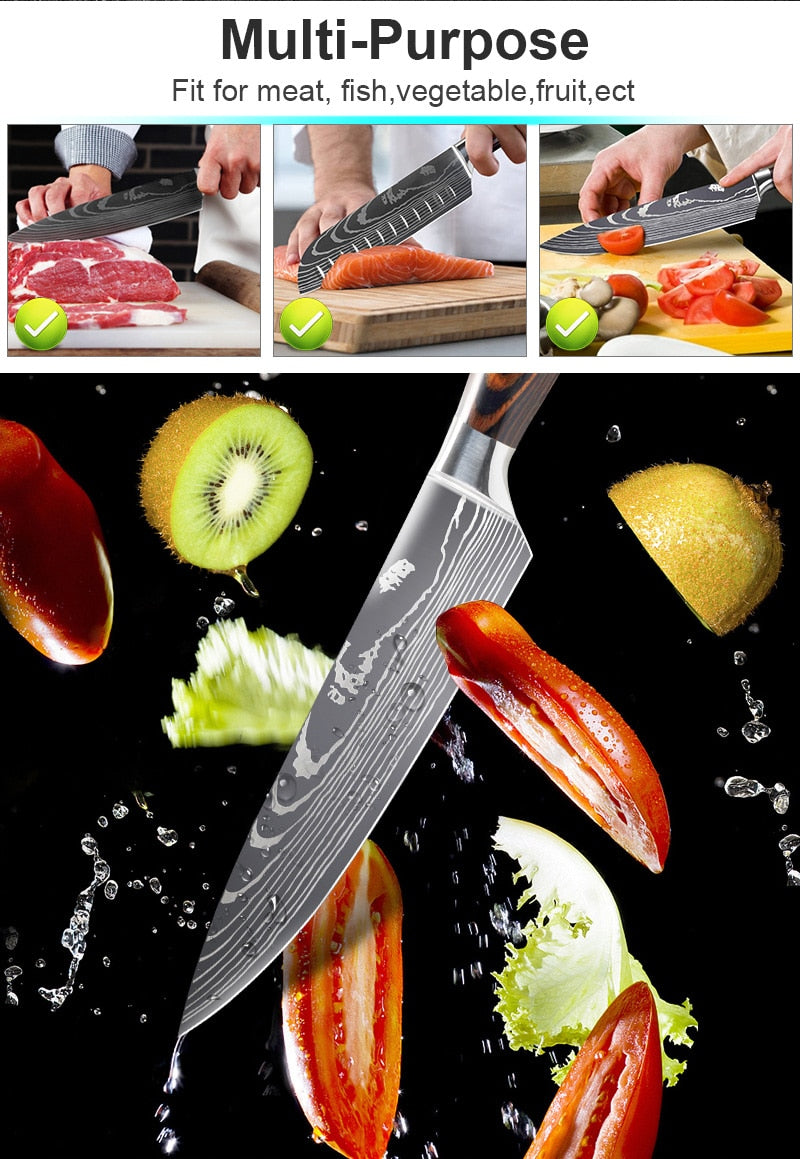 9-Piece Knife Set | Sharp Blades And Comfortable Grip encalife