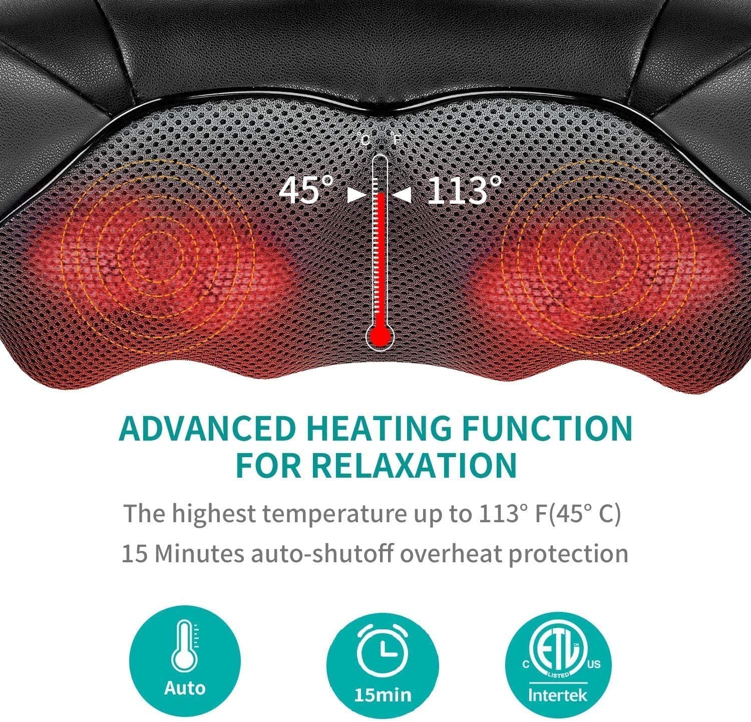 Shiatsu Neck, Back & Shoulder Massager (Heated) encalife