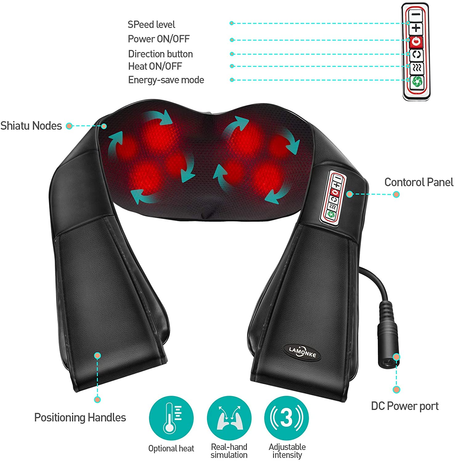 Shiatsu Neck, Back & Shoulder Massager (Heated) encalife
