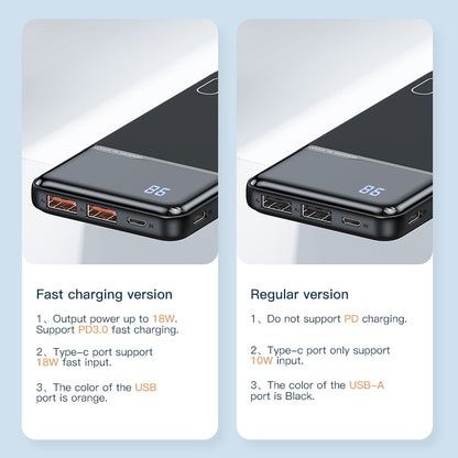 Portable Charger | Black | 18W / 10,000mAh Power Bank