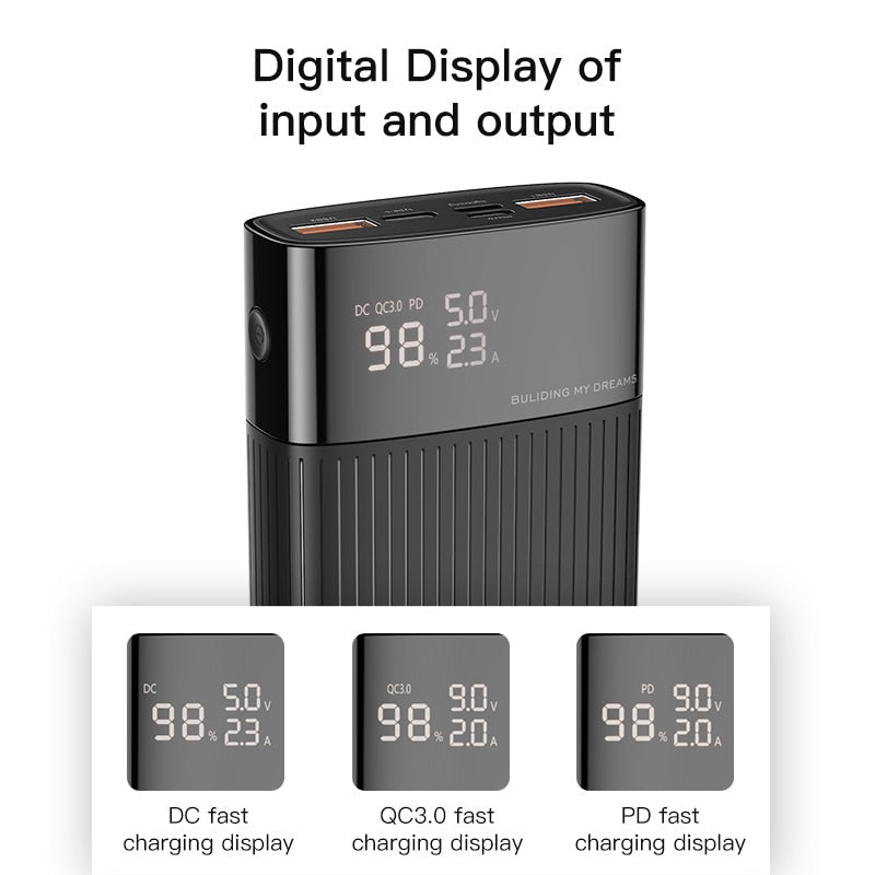 Portable Charger | Black | 18W / 20,000mAh Power Bank encalife