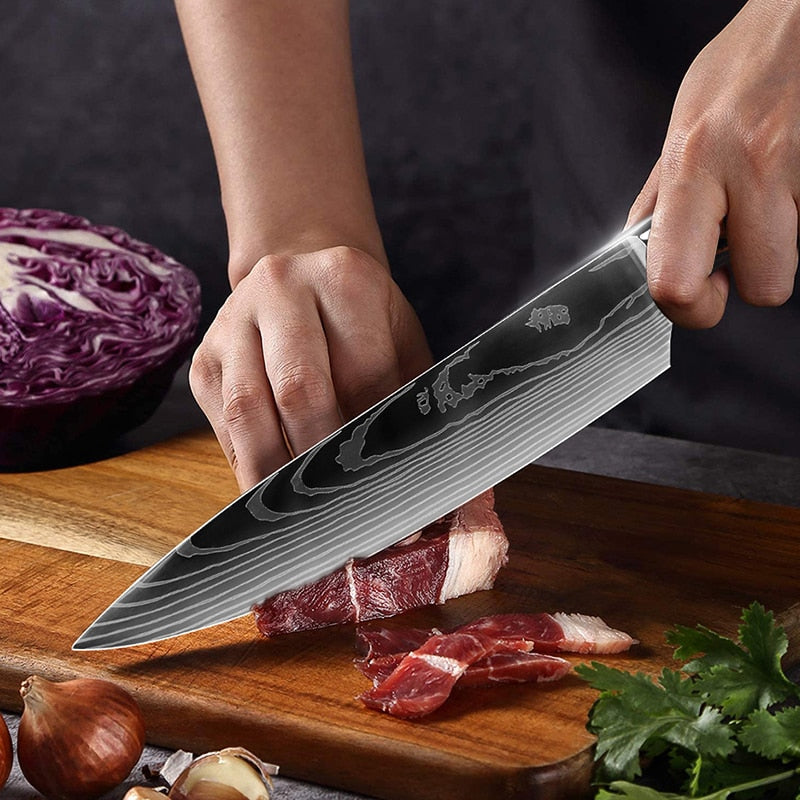 9-Piece Knife Set | Sharp Blades And Comfortable Grip encalife