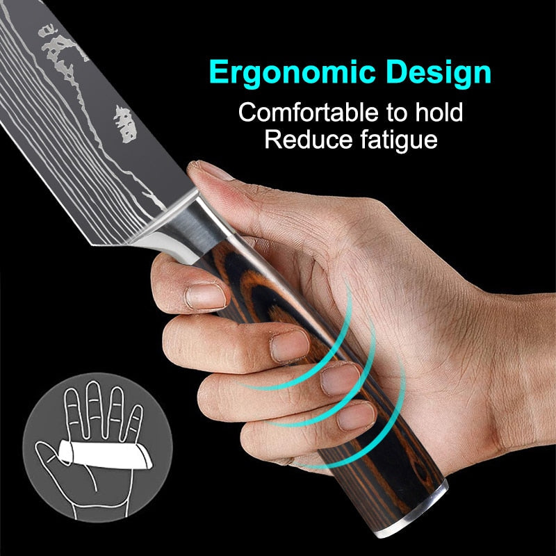 9-Piece Knife Set | Sharp Blades And Comfortable Grip encalife