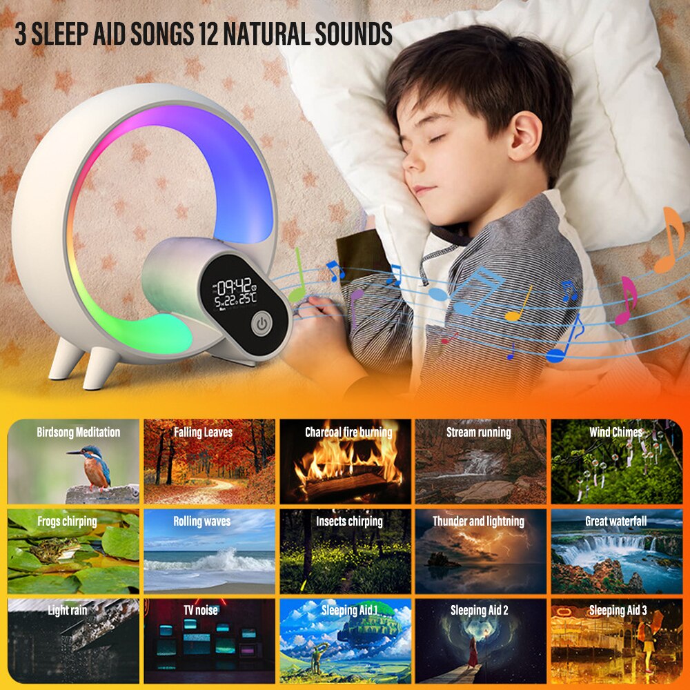 White Noise Sound Machine | Sunrise Alarm Clock | Tranquil Mornings and Soothing Evenings encalife