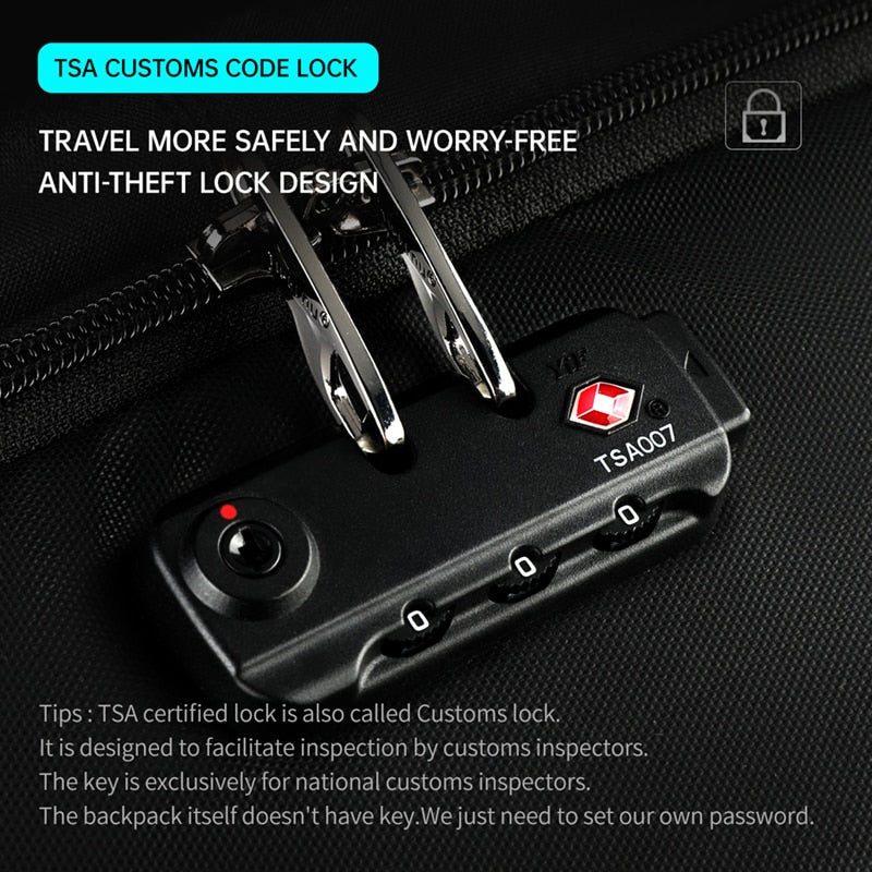 Multi-Compartment Backpack | TSA-Approved No Key Lock encalife