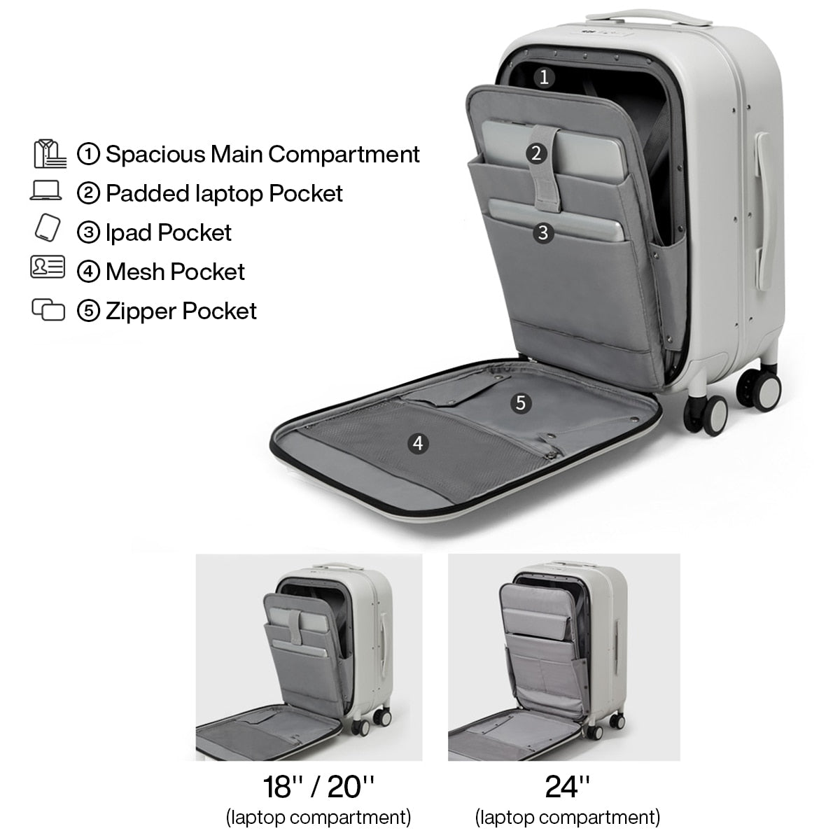 Stylish Luggage | Elegant Carry-On Suitcase encalife