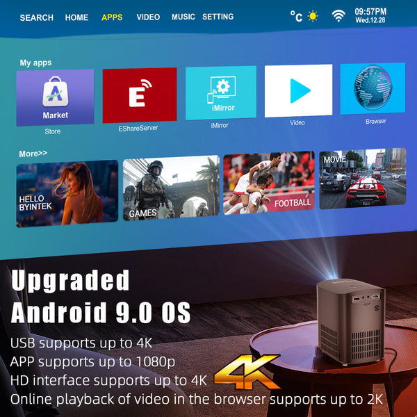 Cinematic Home Projector: Unmatched 4K Visuals encalife