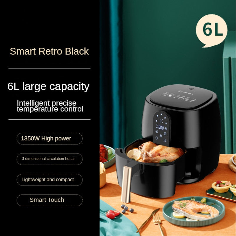 Air Fryer Black 6L MultiPurpose Machine encalife